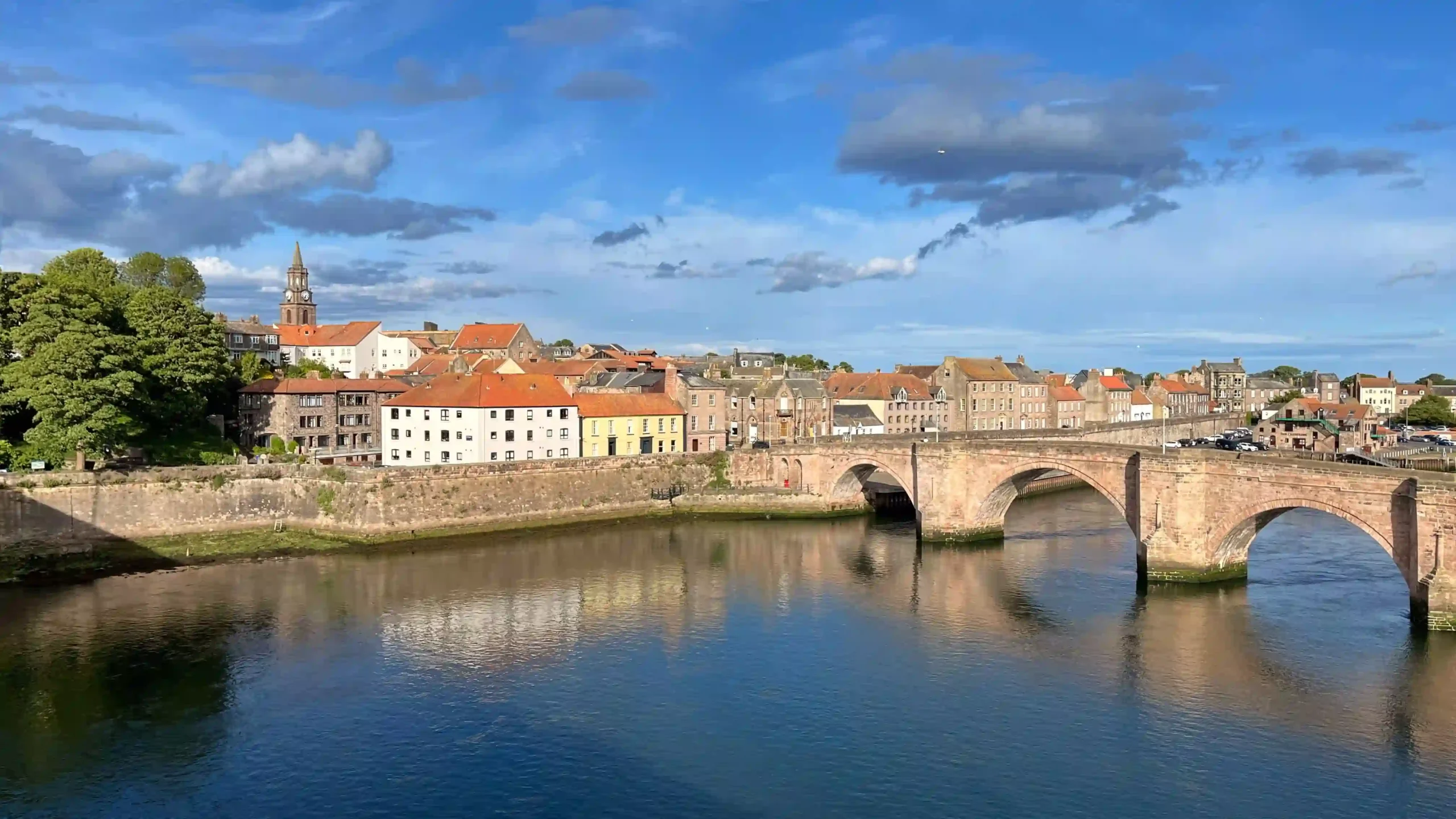 Berwick-upon-Tweed and the River Tweed on a sunny day