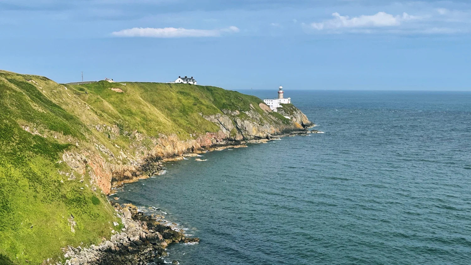 Baily Lighthouse on the rocky headland at Howth