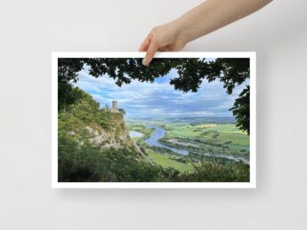 Poster of Scottish Landscape with Kinnoull Hill Tower (18 x 12 inches)