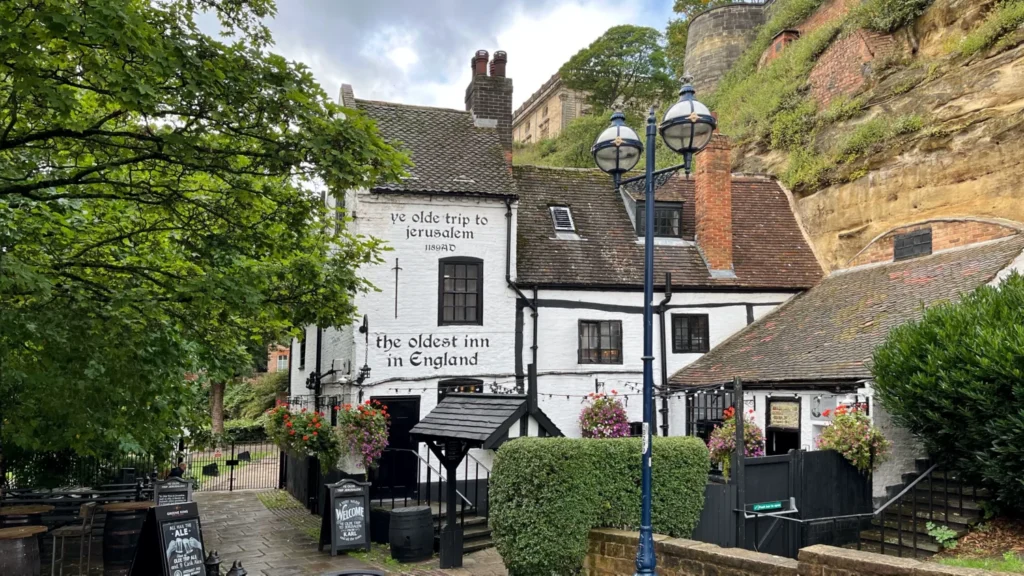 Ye Olde Trip to Jerusalem pub beside Nottingham Castle during a weekend in Nottingham