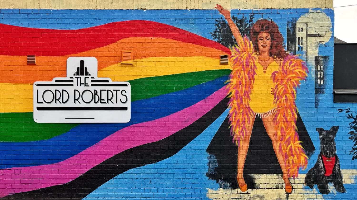 A colourful street art mural in Nottingham