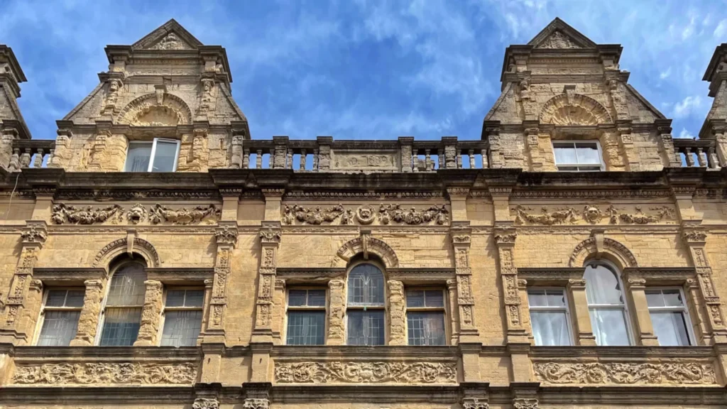 Ornate Victorian architectural detail on a seafront building in Weston-super-Mare